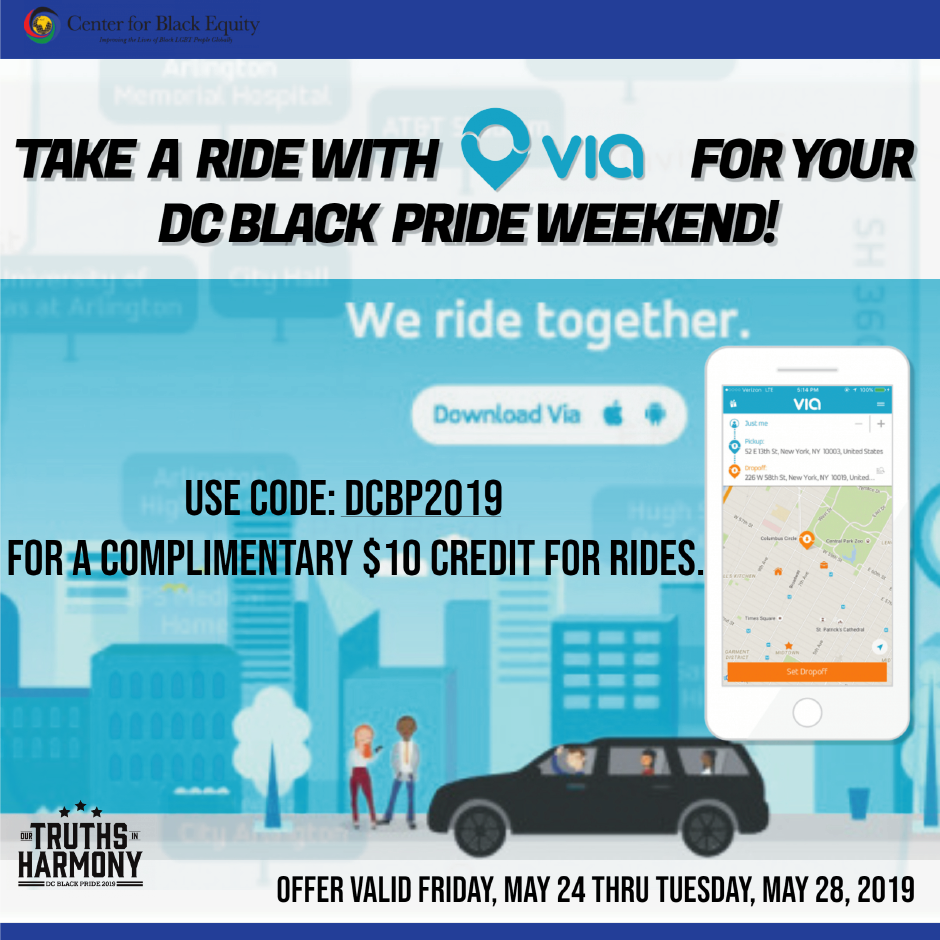 Via Ride Share x DC Black Pride 